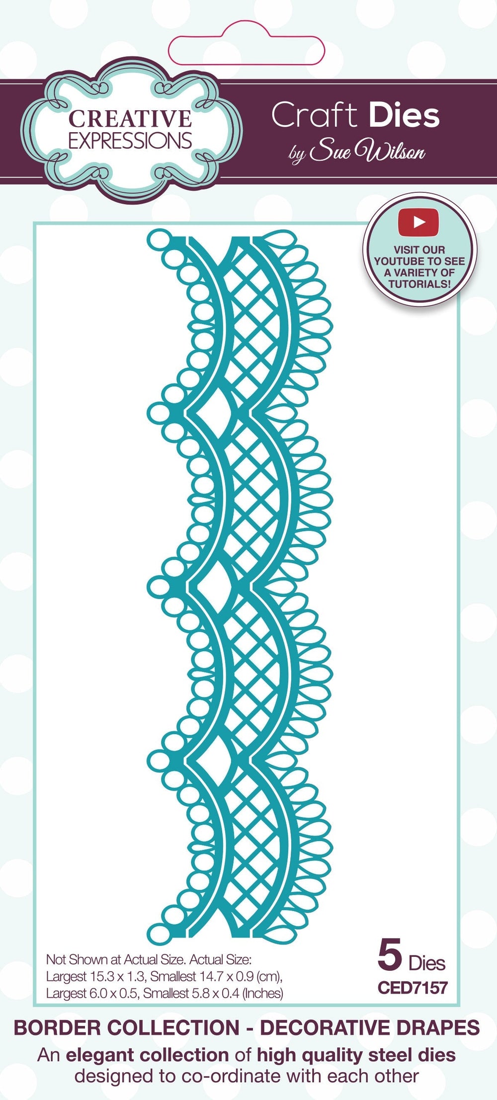 Creative Expressions Sue Wilson Border Decorative Drapes Craft Die — Ecstasy Crafts
