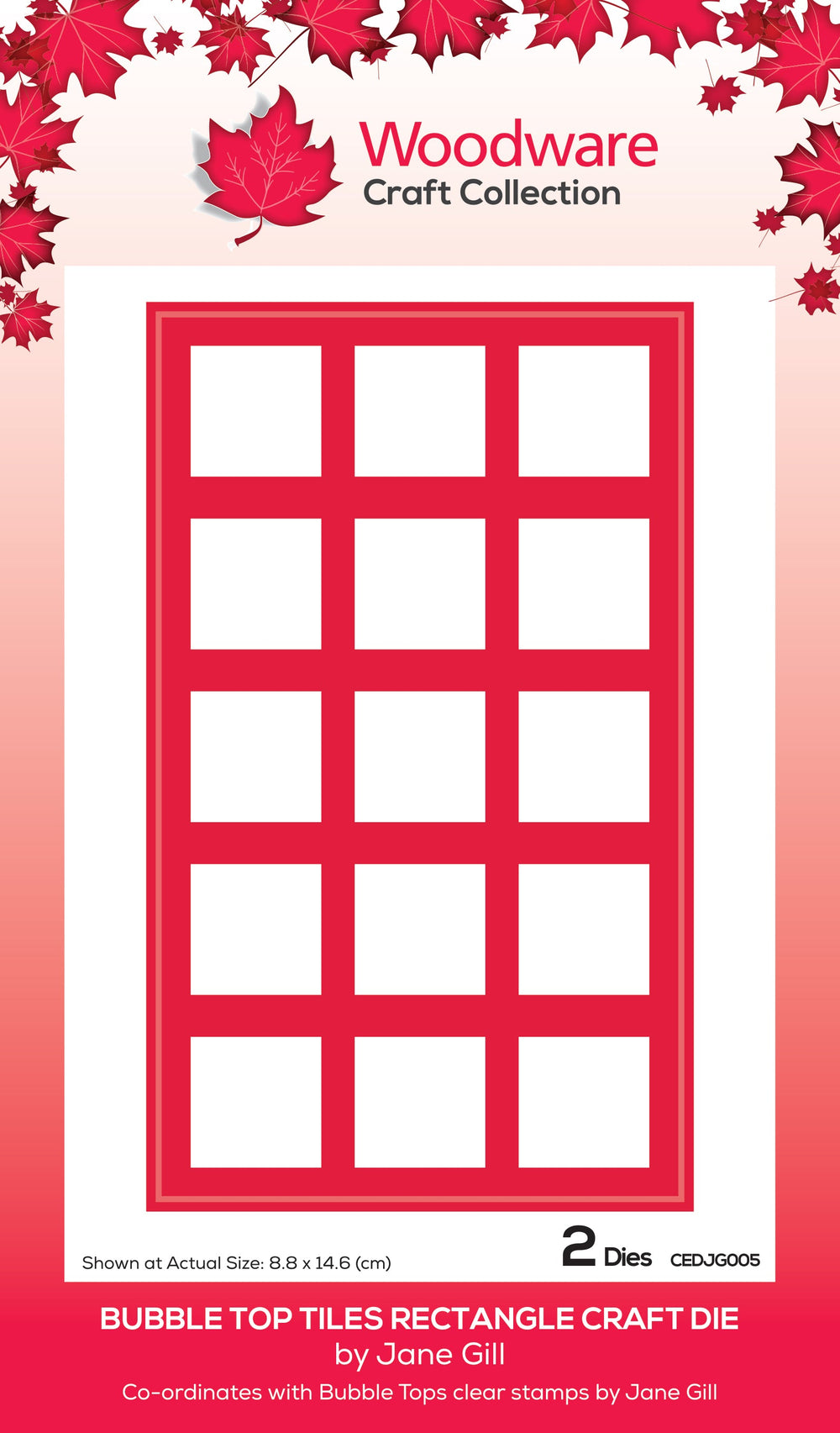 Woodware Jane Gill Bubble Top Tiles Rectangle Die — Ecstasy Crafts