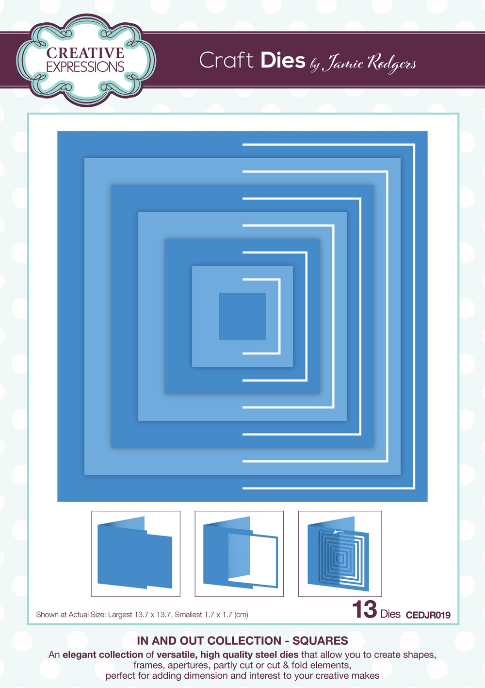 Creative Expressions Jamie Rodgers In and Out Collection Squares Craft Die