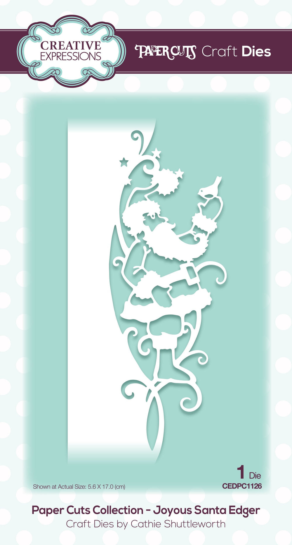 Matrices de découpe pour bordures Joyous Santa de Creative Expressions Paper Cuts