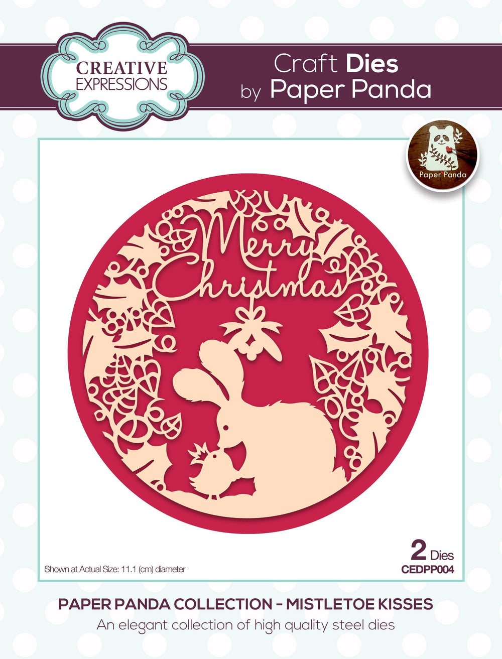 Paper Panda Merry Christmas Craft Die — Ecstasy Crafts