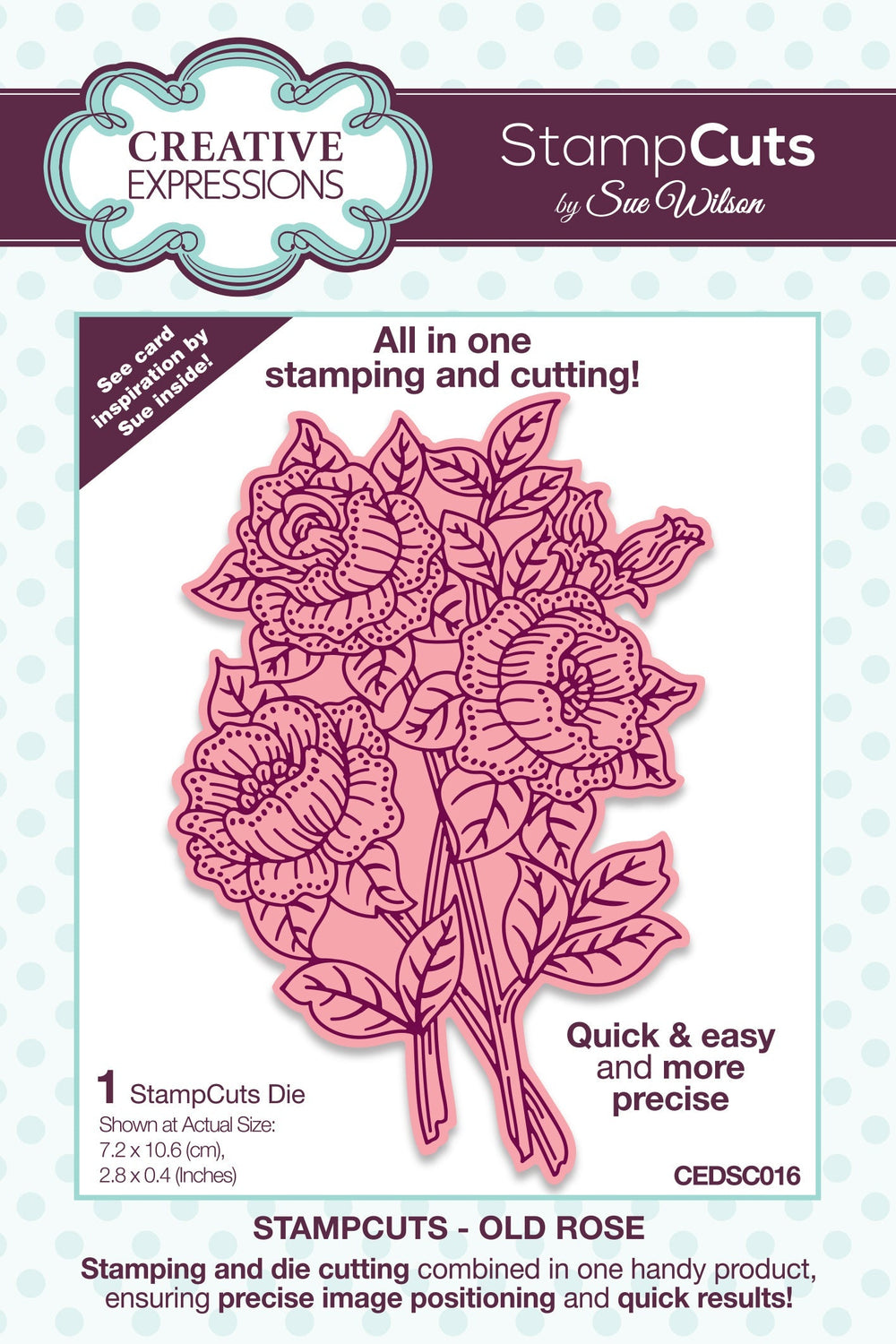 Matrices de découpe StampCuts « Vieille rose » de Creative Expressions Sue Wilson