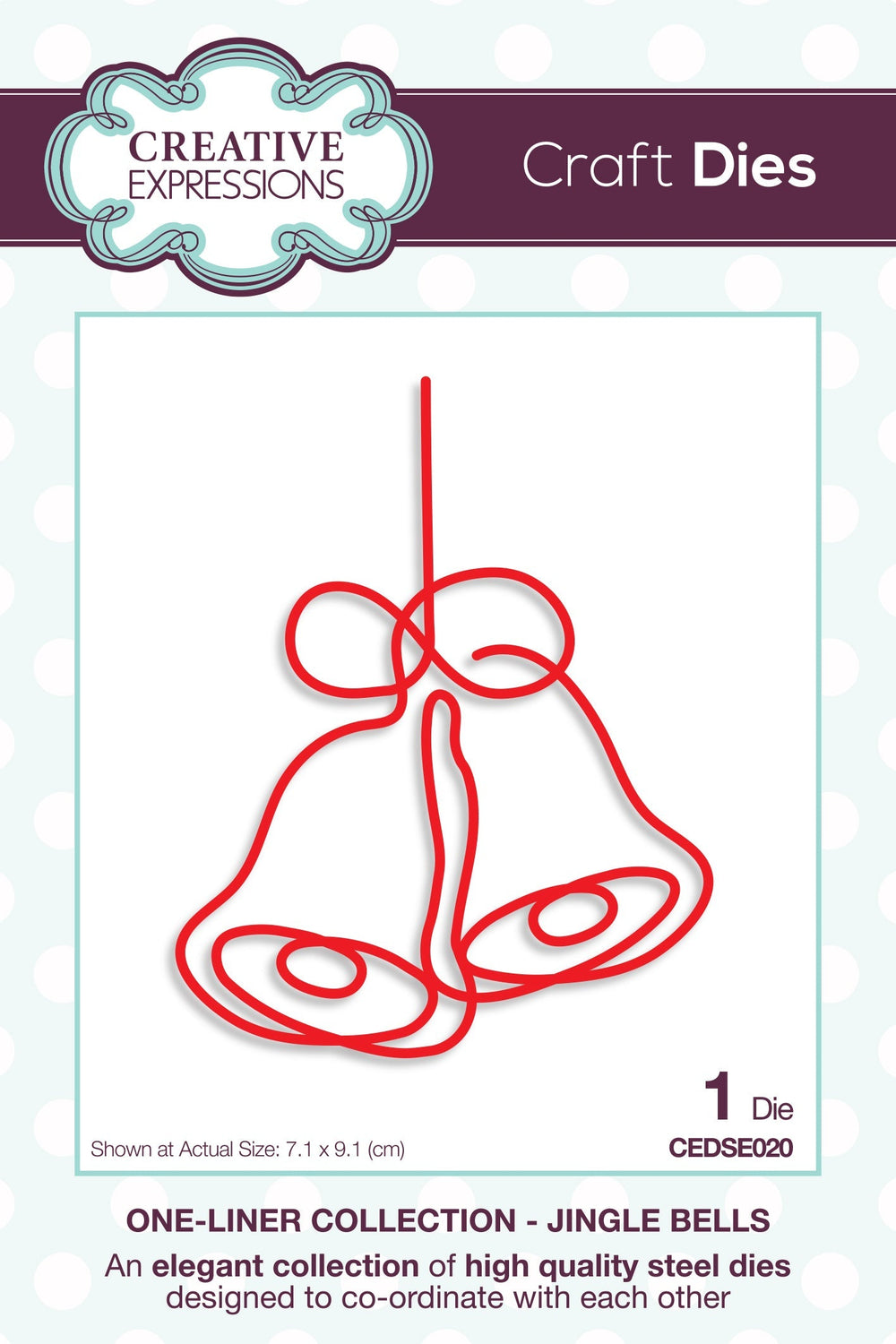Creative Expressions One-liner Collection Jingle Bells Craft Die — Ecstasy Crafts