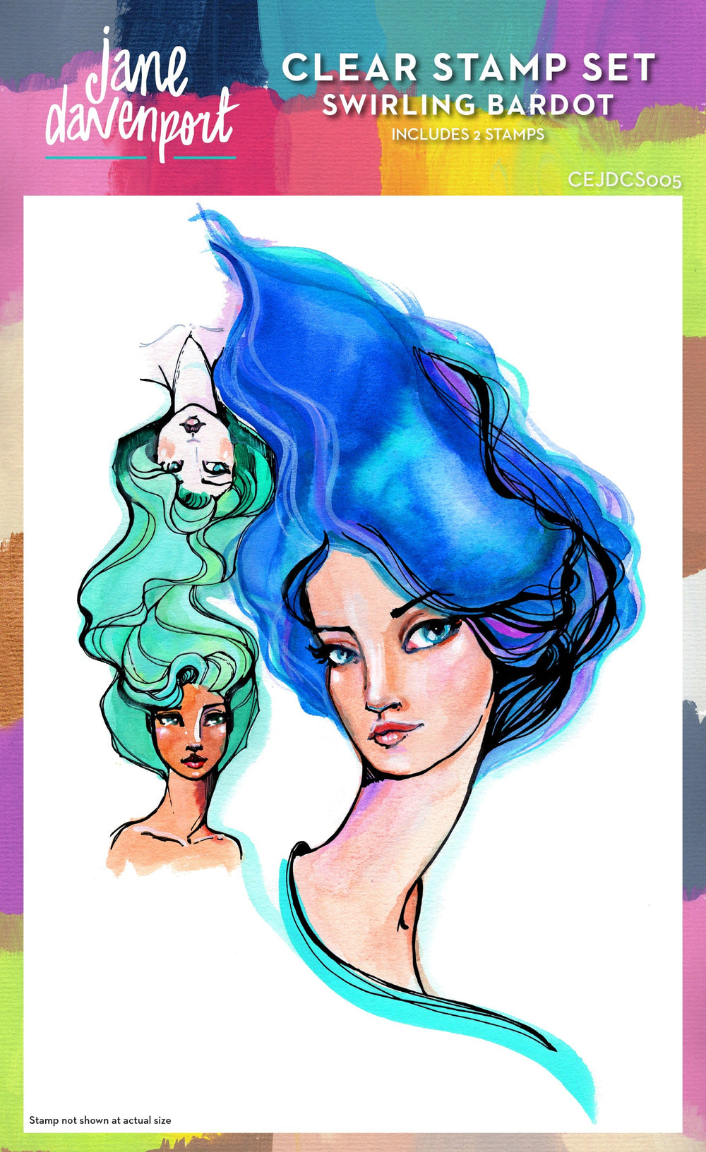 Creative Expressions Jane Davenport Swirling Bardot Set de tampons transparents 15,2 x 20,3 cm