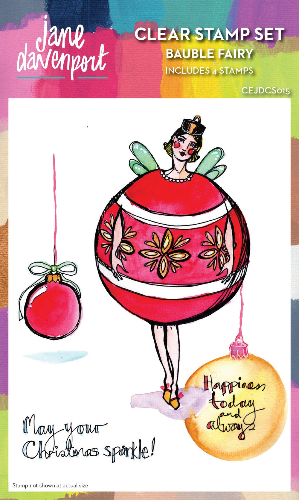 Creative Expressions Jane Davenport Bauble Fairy 6 in x 4 in Clear Stamp Set — Ecstasy Crafts