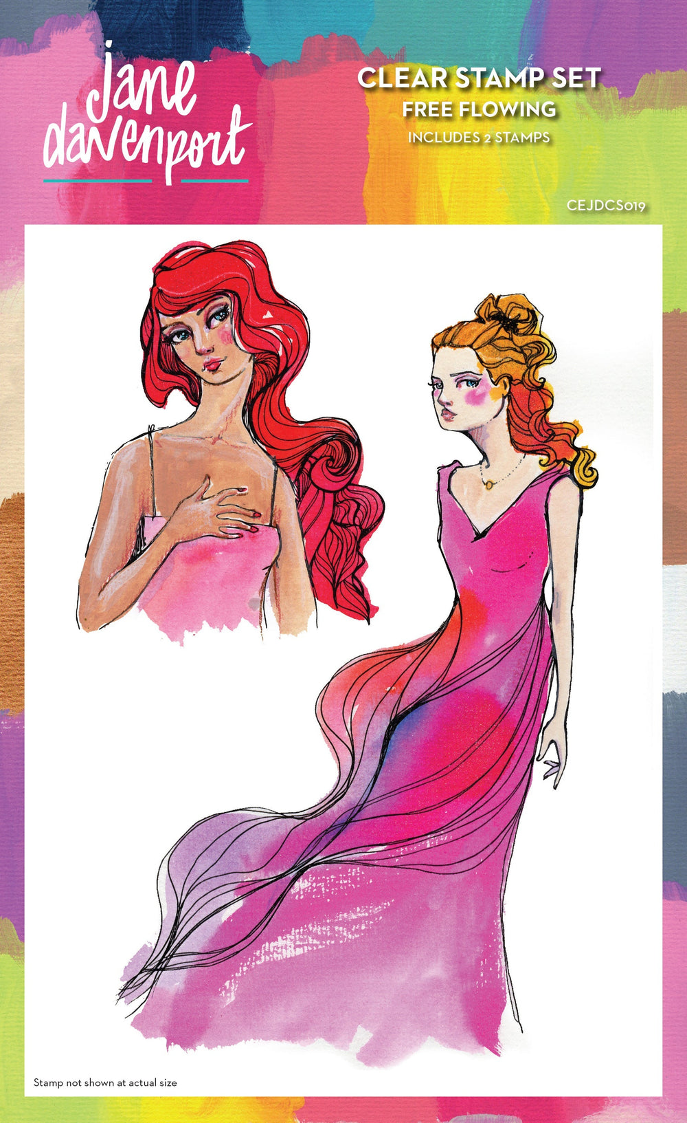 Creative Expressions Jane Davenport Tampons Transparents 6 po x 8 po Free Flowing