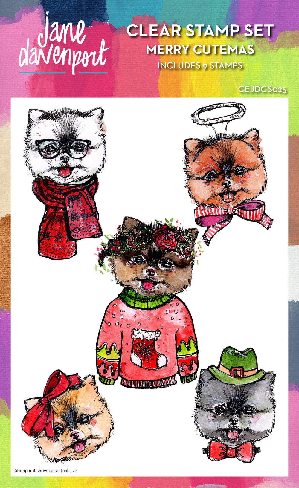 Creative Expressions Jane Davenport Merry Cutemas Lot de tampons transparents 6 x 8 po