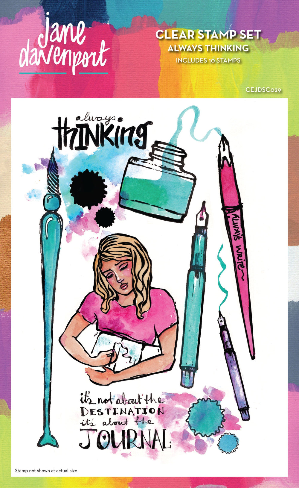 Creative Expressions Jane Davenport Always Thinking Lot de tampons transparents 6 po x 8 po