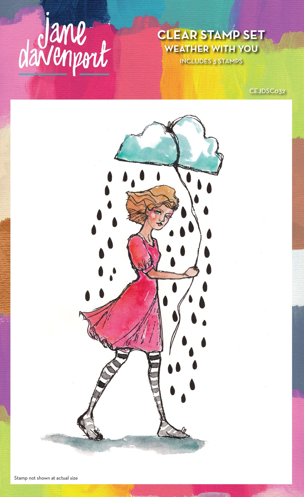 Creative Expressions Jane Davenport Weather With You Lot de tampons transparents 6 po x 8 po