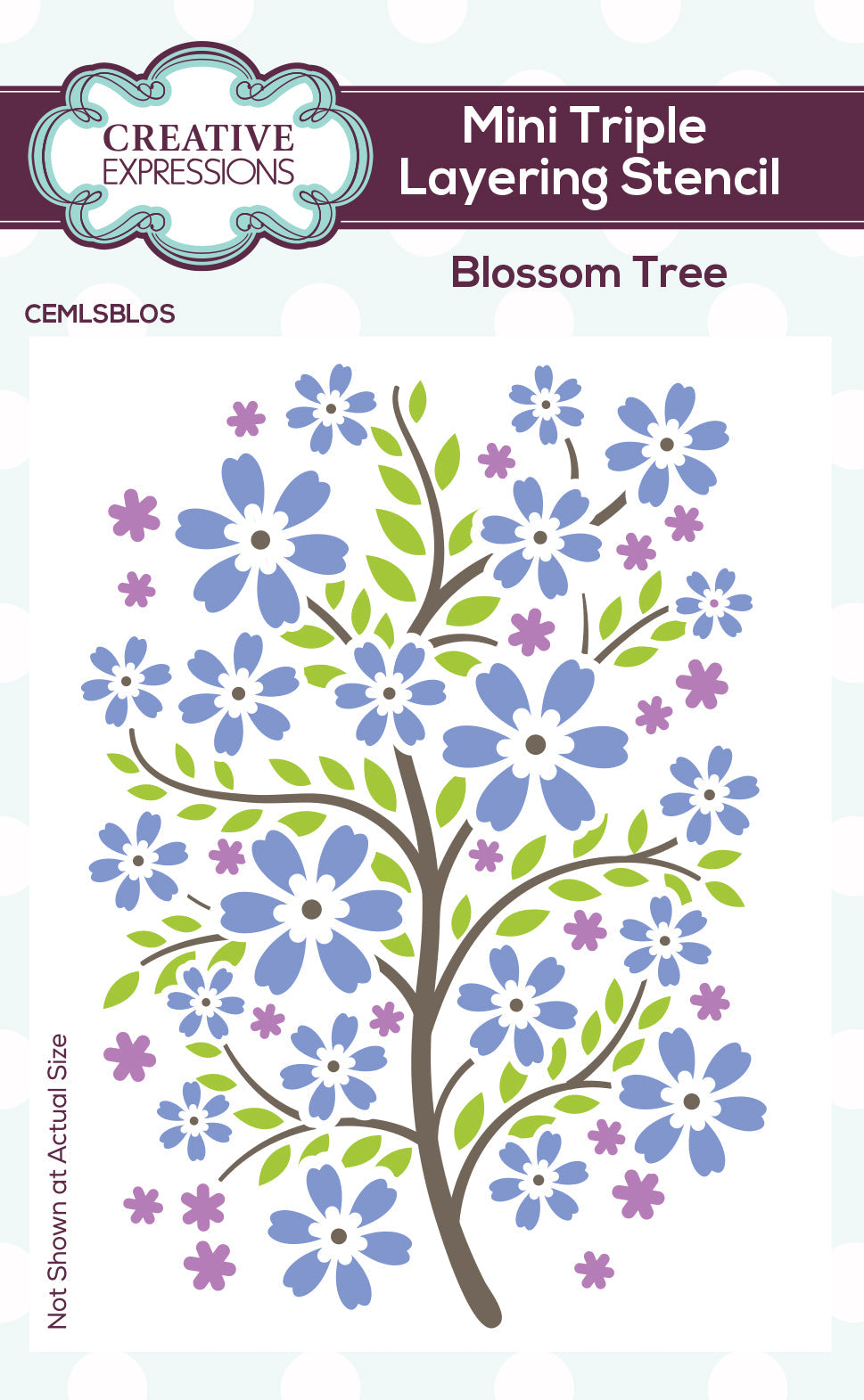 Creative Expressions Pochoir Mini Arbre Fleuri Triple Couche 10,16 cm x 7,62 cm - Lot de 3