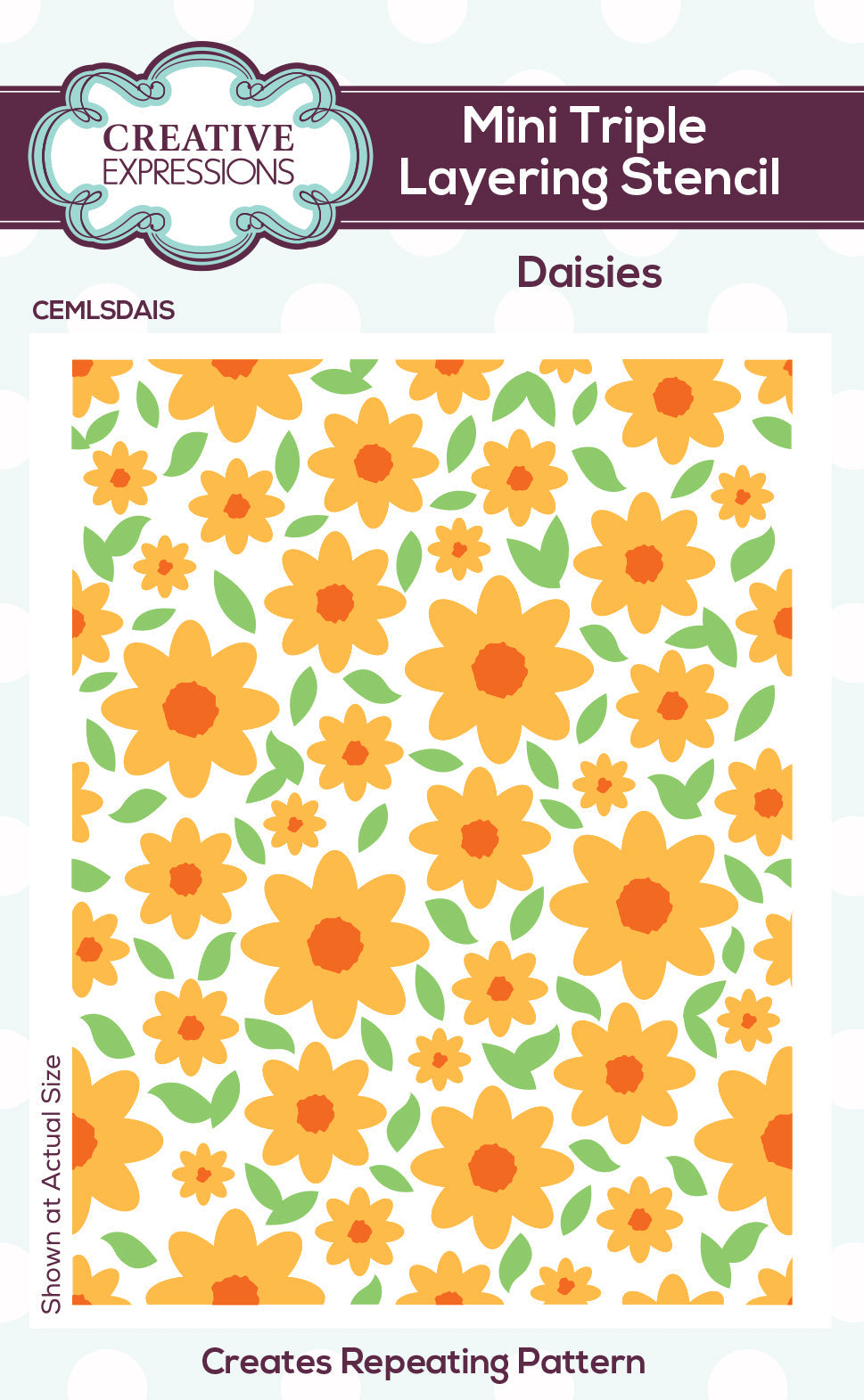 Creative Expressions Pochoir Mini Triple Couche Marguerites 10,16 cm x 7,62 cm, Lot de 3