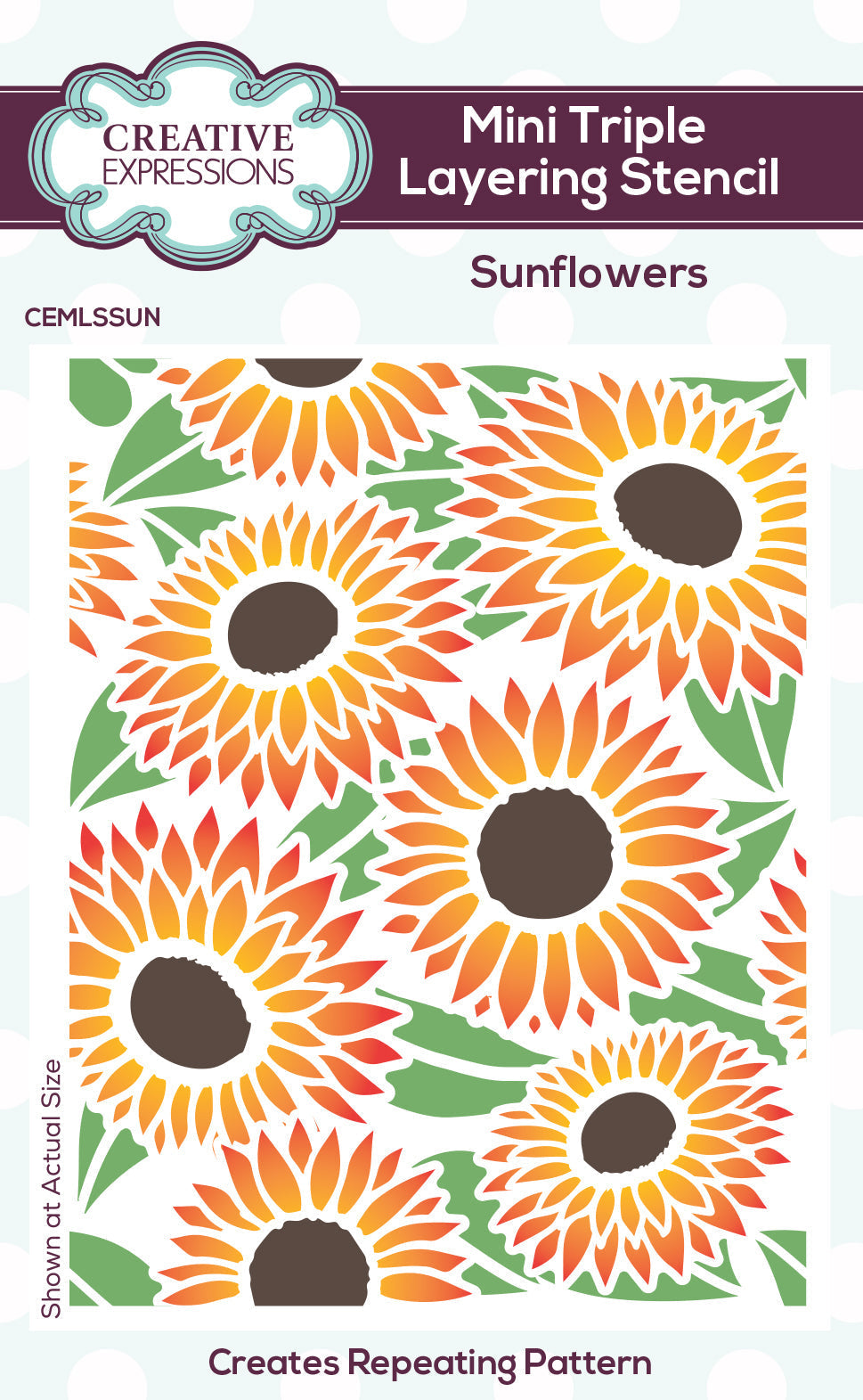 Creative Expressions Pochoir Mini triple couche Tournesols 10,16 cm x 7,62 cm, lot de 3