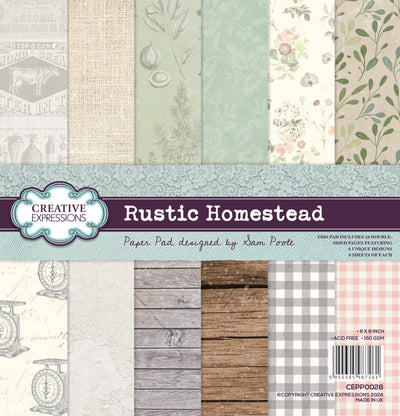 Creative Expressions Sam Poole Collection Rustique 8 po x 8 po Bloc de papier