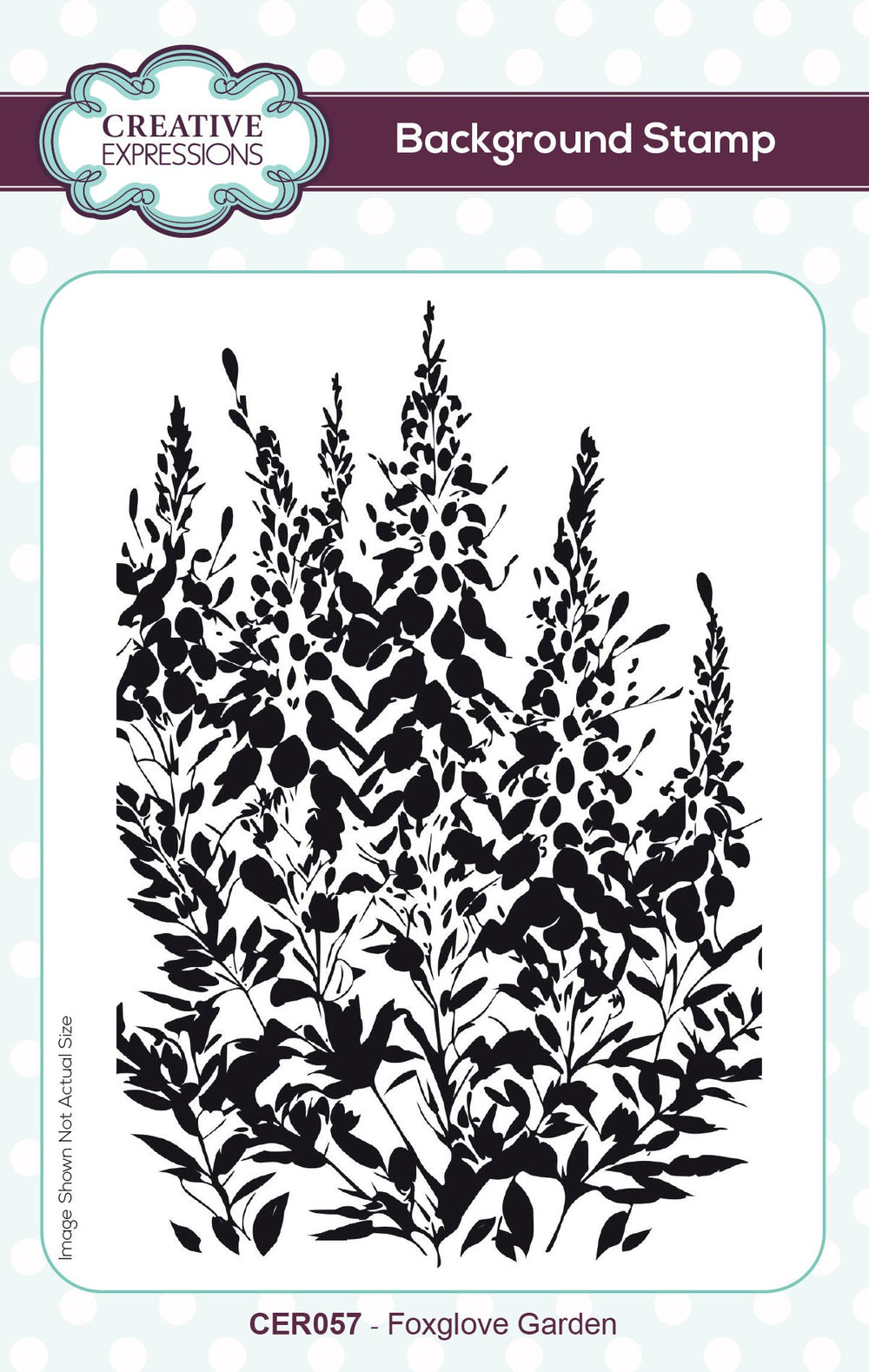 Creative Expressions Foxglove Garden 10,16 cm x 15,24 cm Tampon en caoutchouc prédécoupé