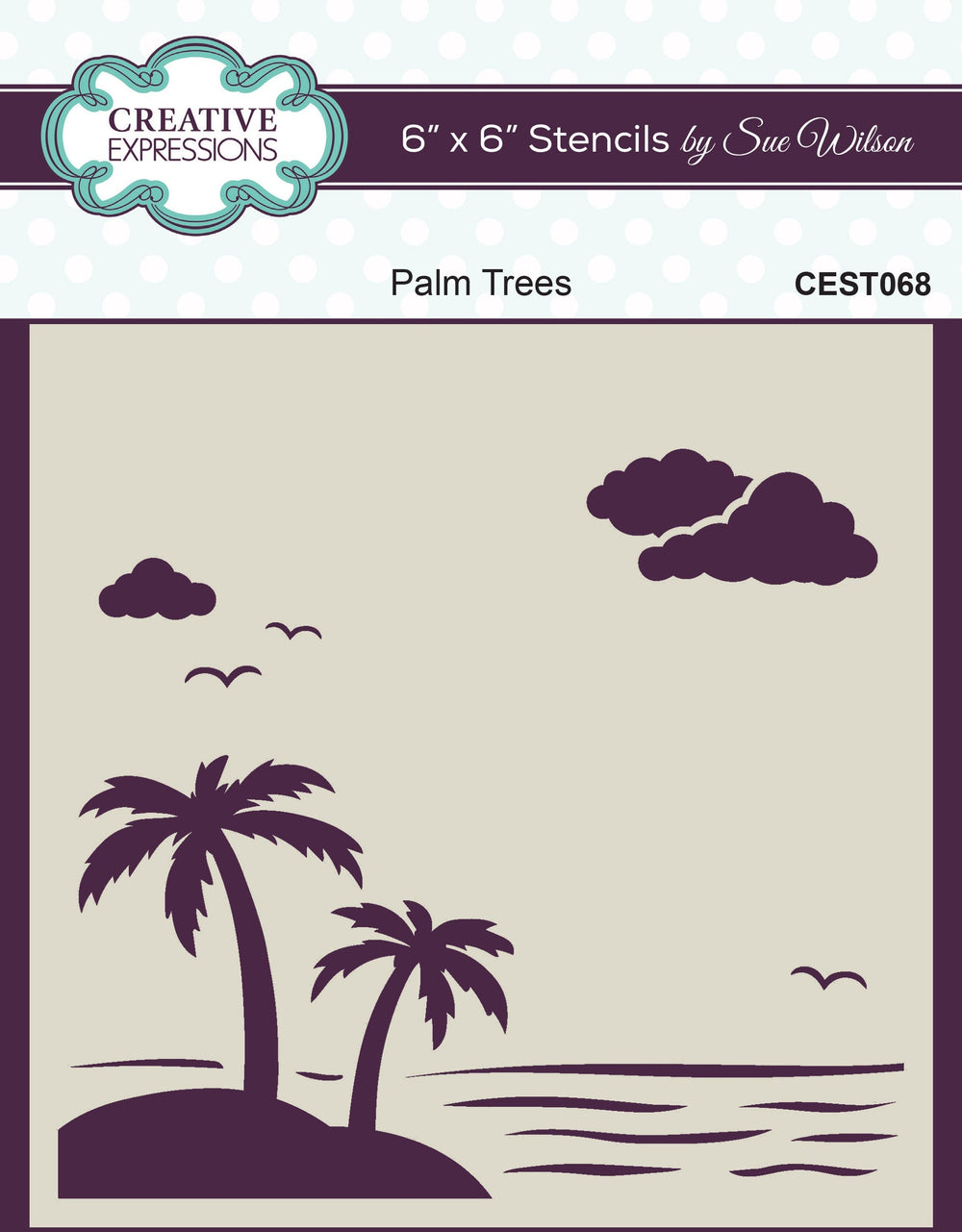 Pochoir Creative Expressions Sue Wilson Palm Trees 15,2 cm x 15,2 cm
