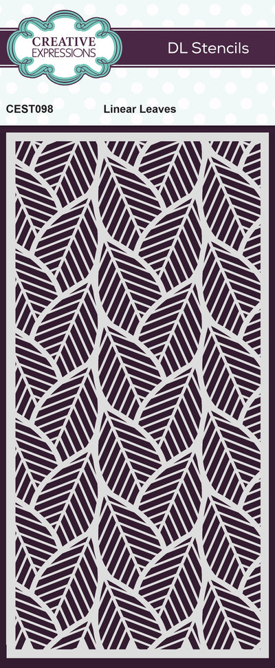 Pochoir Linéaire Feuilles DL Creative Expressions 10,2 cm x 20,3 cm (4 po x 8 po)