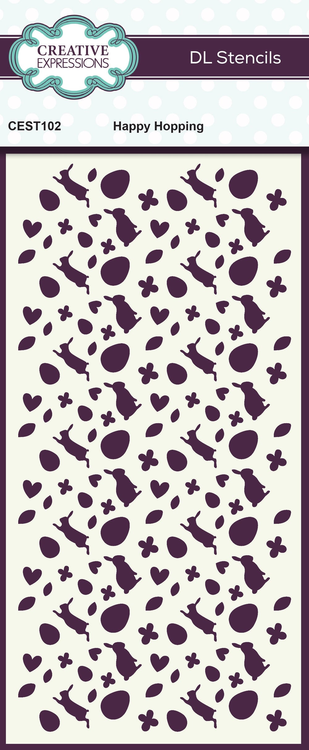 Creative Expressions Happy Hopping Pochoir DL 10,0 x 20,3 cm