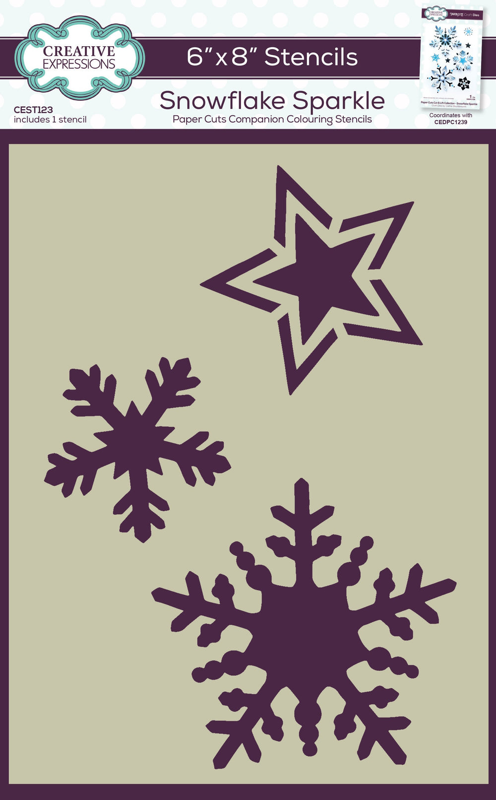 Pochoir de coloriage Creative Expressions Snowflake Sparkle Companion 15,24 cm x 20,32 cm