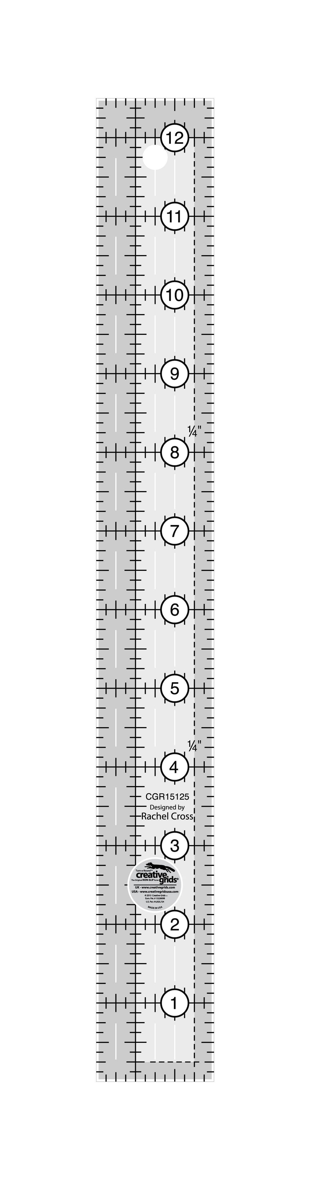 Creative Grids Quilt Ruler 1-1/2in x 12-1/2in — Cottage Quilting Ltd.