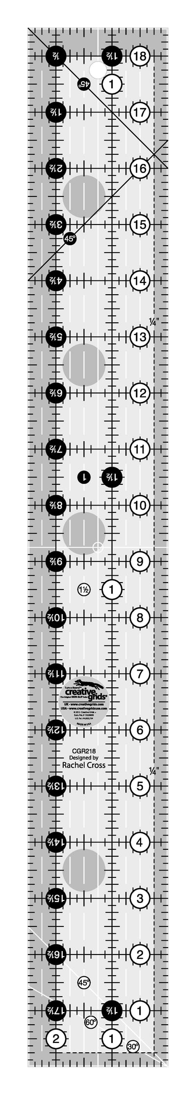 Creative Grids Règle Rectangulaire 2-1/2 po x 18-1/2 po