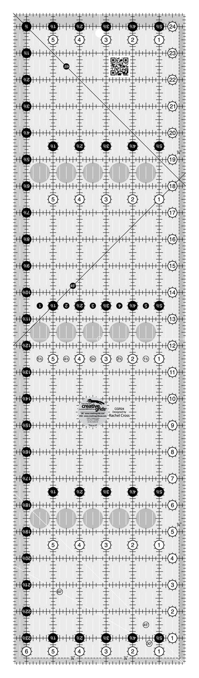Creative Grids Règle de courtepointe 6-1/2 po x 24-1/2 po GAUCHE