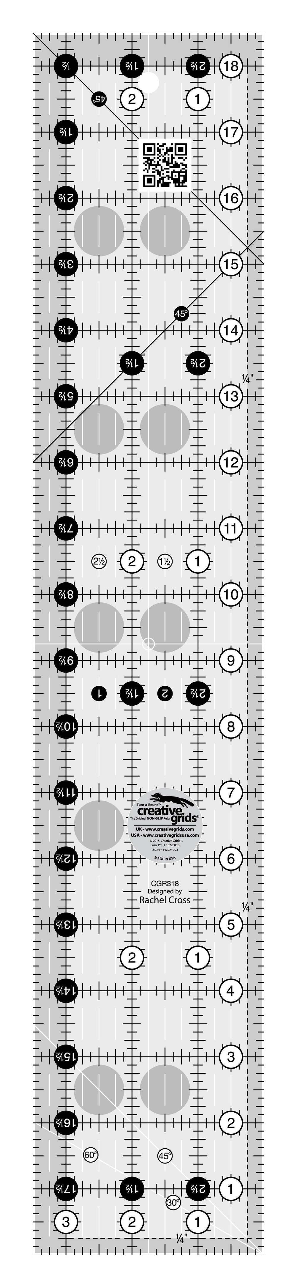 Creative Grids Quilt Ruler 3-1/2in x 18-1/2in — Cottage Quilting Ltd.