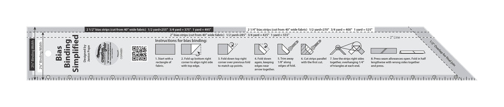 Creative Grids Bias Binding Simplified Quilt Ruler — Cottage Quilting Ltd.