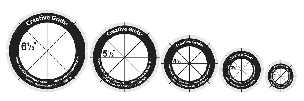 Creative Grids Quilt Ruler Circles (5 Discs with Grips) Quilt Ruler — Cottage Quilting Ltd.