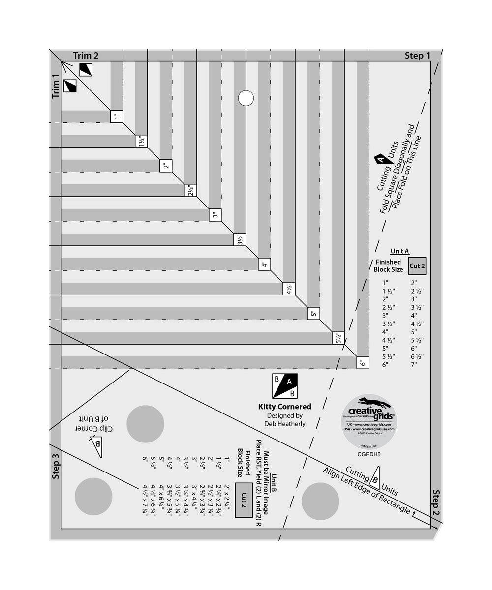 Creative Grids Kitty Cornered Ruler — Cottage Quilting Ltd.