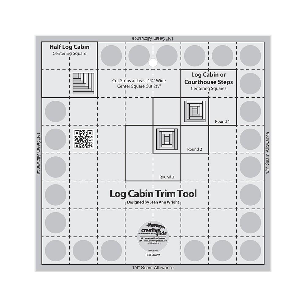 Creative Grids Log Cabin Trim Tool for 8in Finished Blocks Quilt Ruler — Cottage Quilting Ltd.