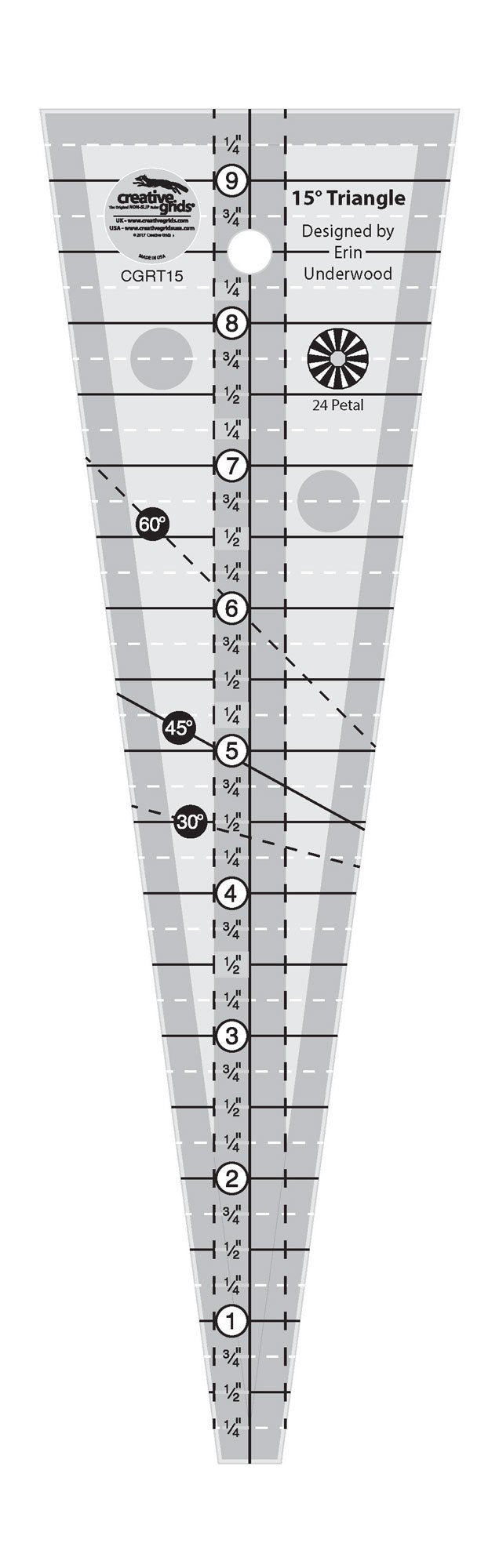 Creative Grids 15 Degree Triangle Ruler — Cottage Quilting Ltd.