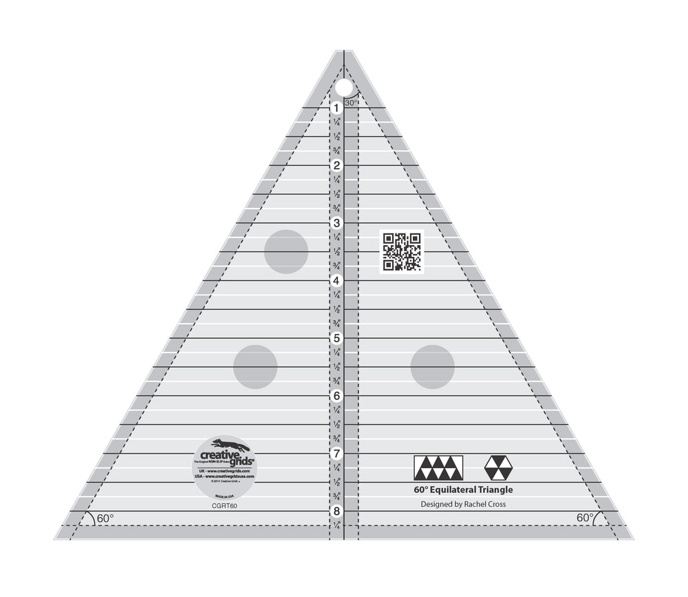Creative Grids 60 Degree Triangle 8-1/2in Quilt Ruler — Cottage Quilting Ltd.