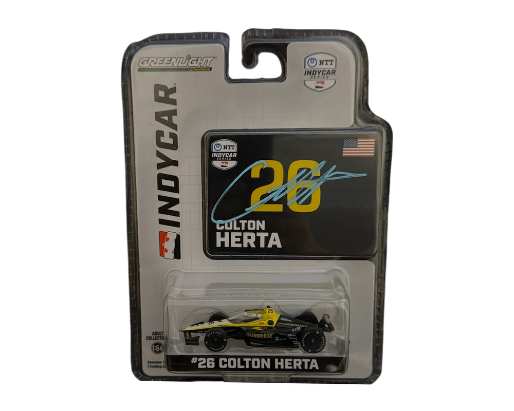 Voiture miniature en Diecast 1/64, modèle IndyCar NTT Series 2024, signée par Colton Herta