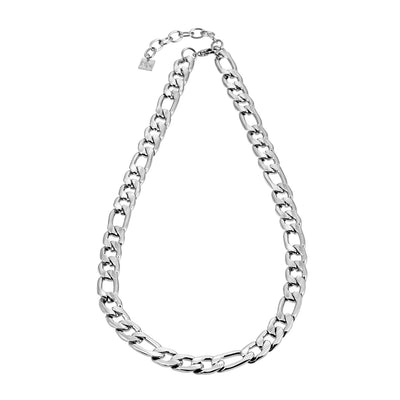 CHAPORA Argent (Or Blanc) : Collier à Maillons Cubains Texturés pour Hommes et Femmes