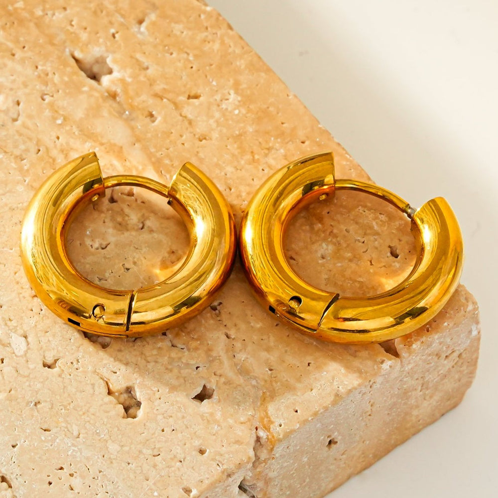 CHOLULA Or : Boucles d'oreilles anneau tube lisse largeur moyenne