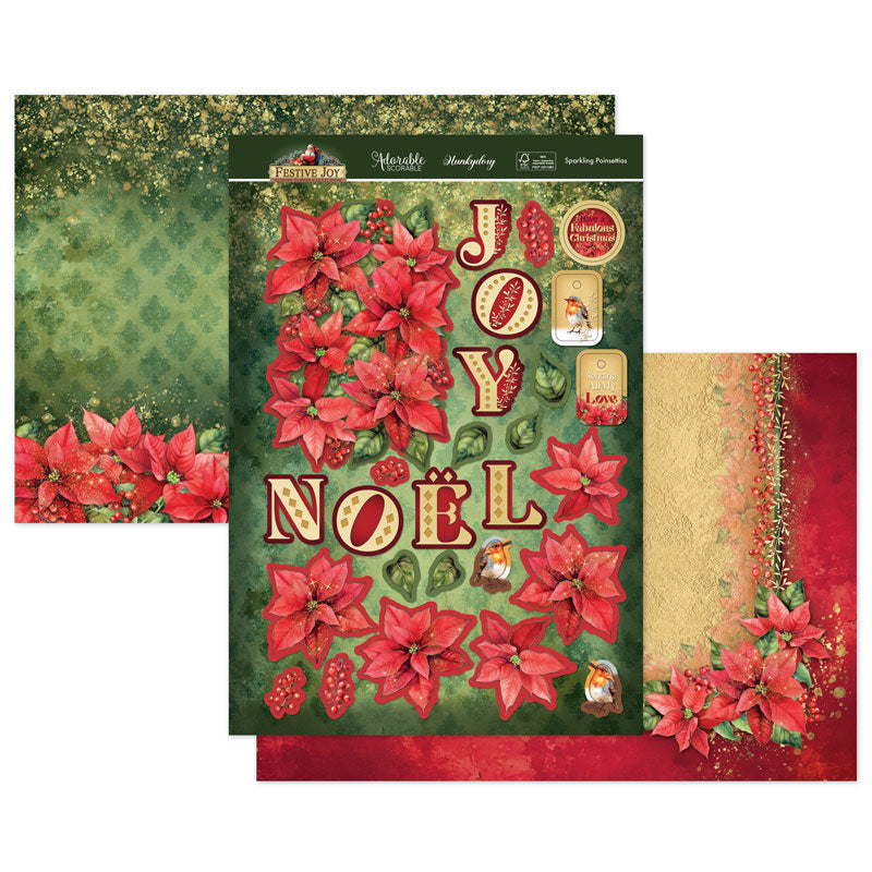 Sparkling Poinsettias Luxury Topper Set