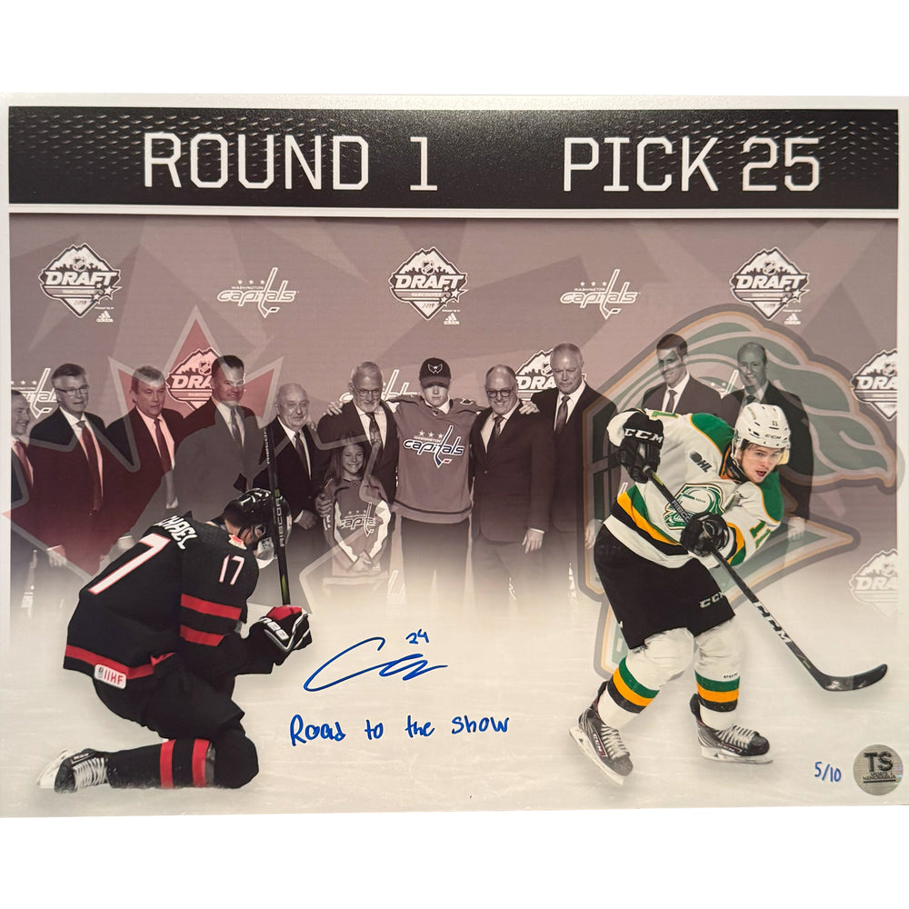 Photo dédicacée de Connor McMichael 11x14 "Road To The Show" LE/10 avec inscription