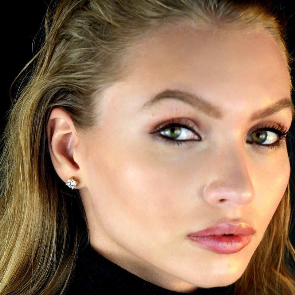 Clous d'oreilles CODI Or : Moissanite (Alternative au diamant) Essentiels Quotidiens