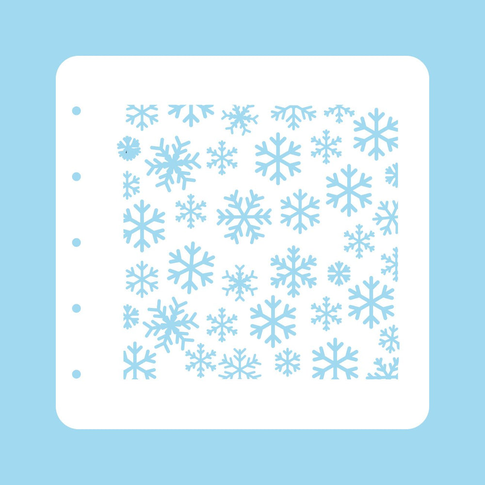 Pochoir A6 pour set de couleurs magnétiques Noël Flocons de neige