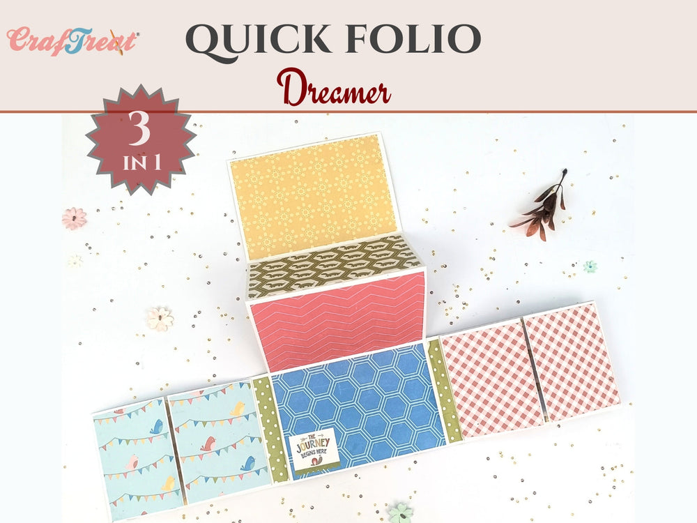 Album vierge Scrapbook Craftreat Quick Folio - Dreamer - Noir, Kraft et Blanc