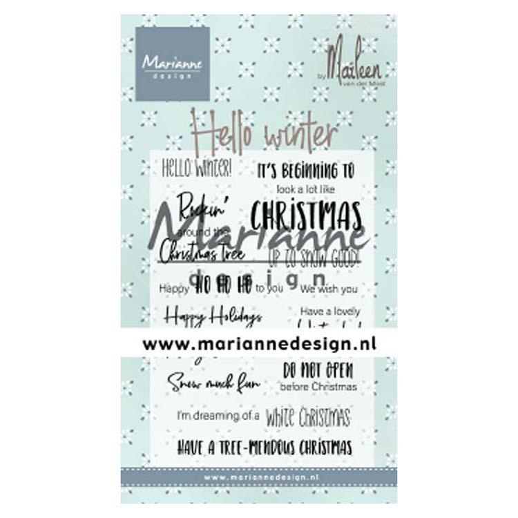 Marianne Design Clear Stamps Hello Winter By Marleen — Ecstasy Crafts