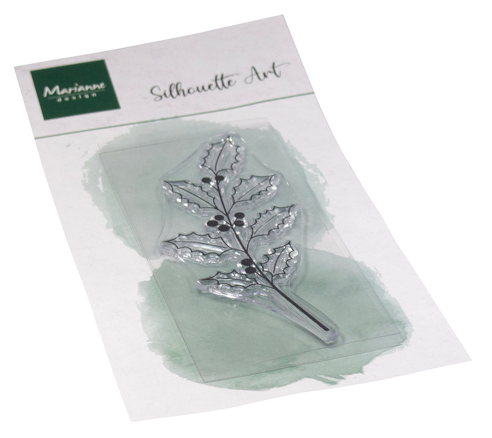 Marianne Design Clear Stamp - Silhouette Art - Holly — Ecstasy Crafts