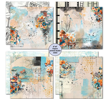 3Quarter Designs Cerulean Score 8x8 Paper Pack