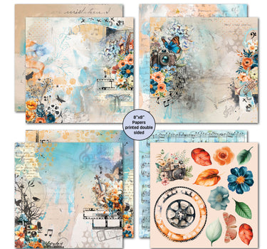 3Quarter Designs Cerulean Score 8x8 Paper Pack