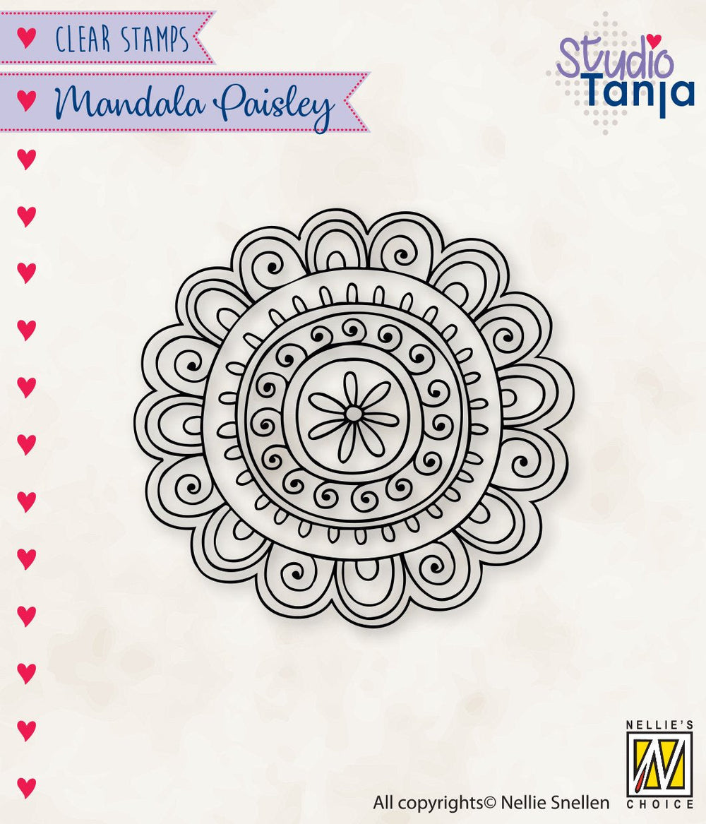 Nellie's Choice Tampon Transparent Mandalas Fleur de Paisley