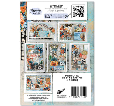 3Quarter Designs Cerulean Score 6x4 Card Pack