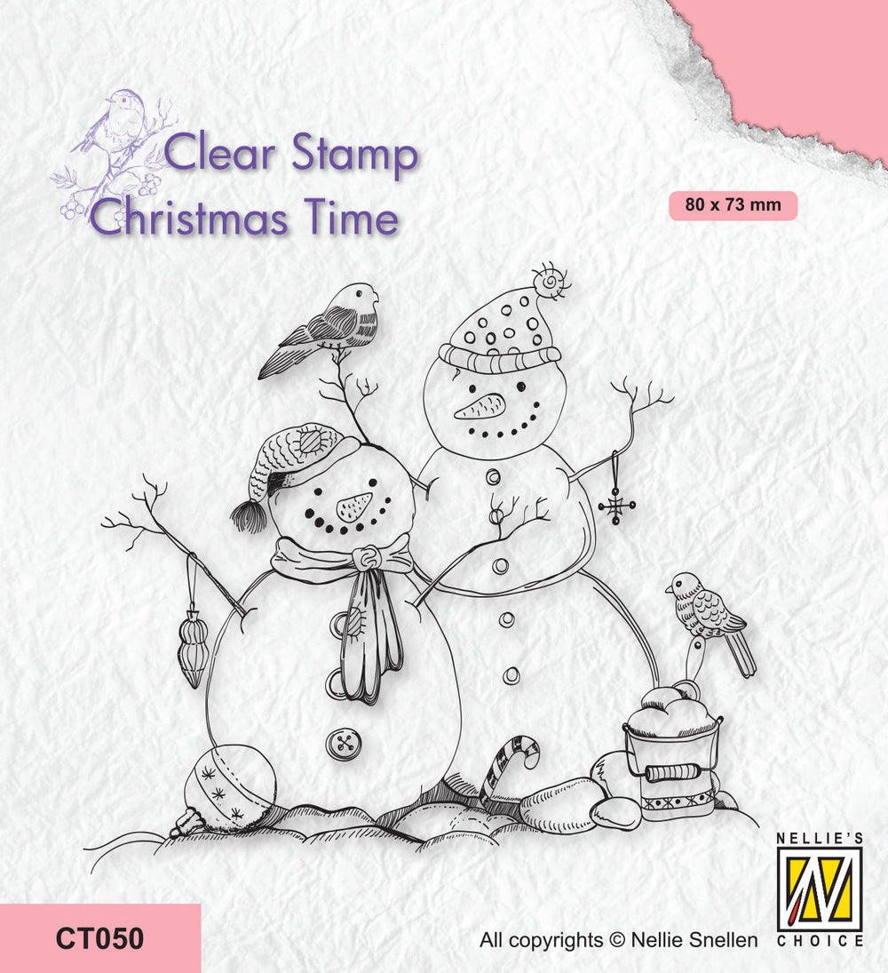 Nellie's Choice Tampon transparent - Christmas Time - Bonhommes de neige