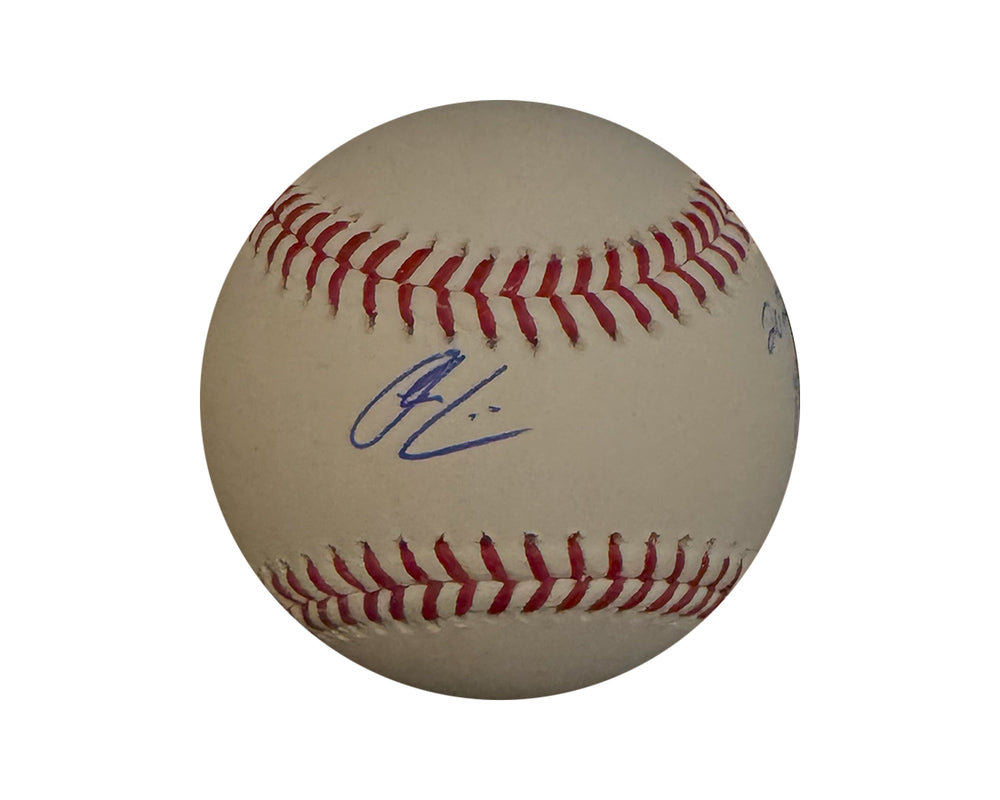 Owen Caissie Balle de baseball officielle Rawlings autographiée avec l'inscription « 2020 45e choix »