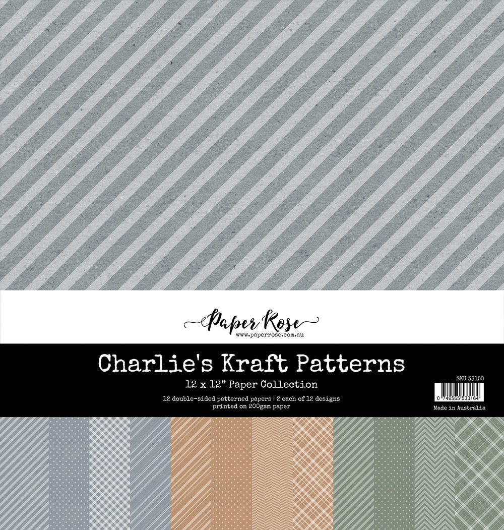 Collection de papiers 12x12 Kraft Patterns de Charlie 33150