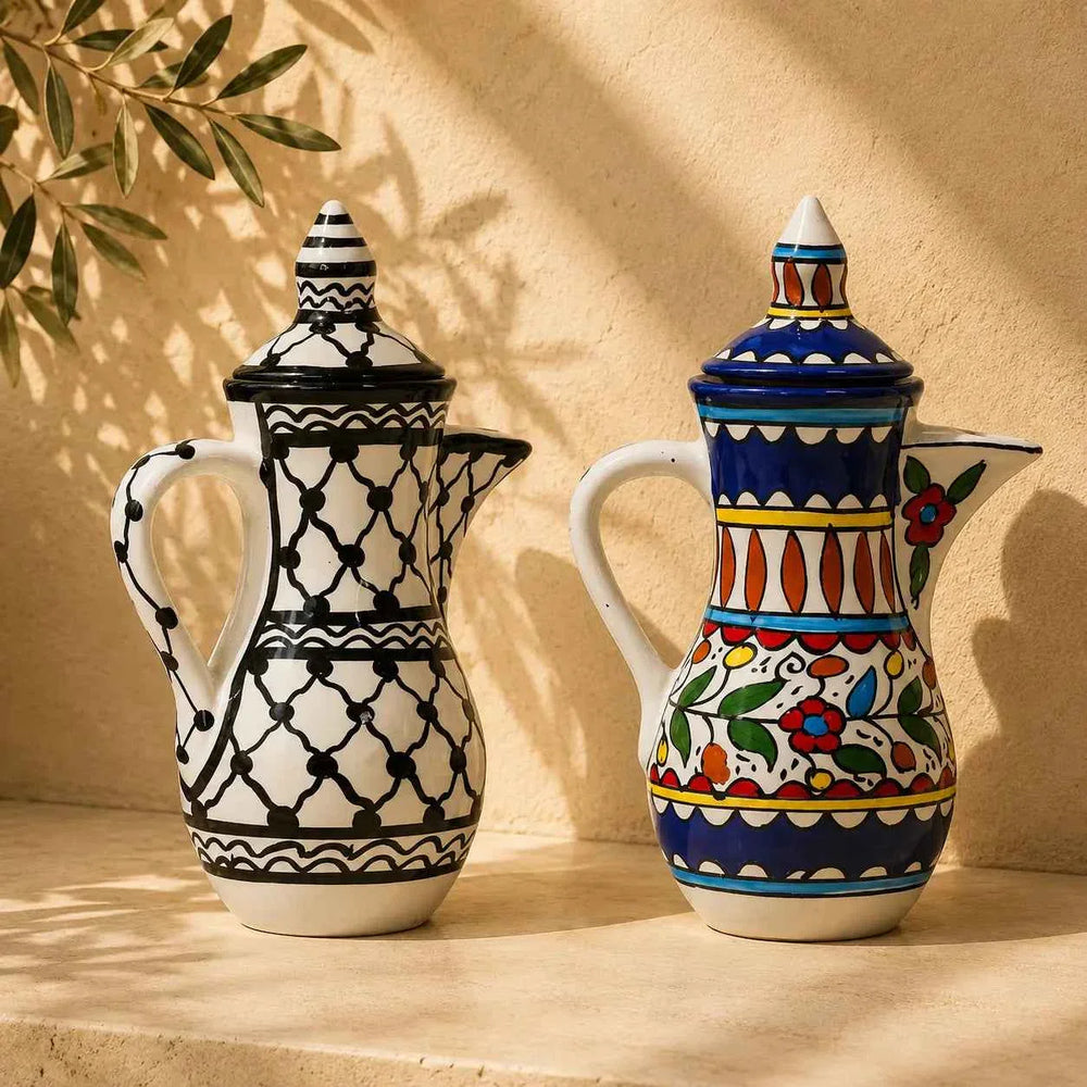 Cruche à café palestinienne faite à la main – Théière et cafetière 17 × 17 × 26 cm